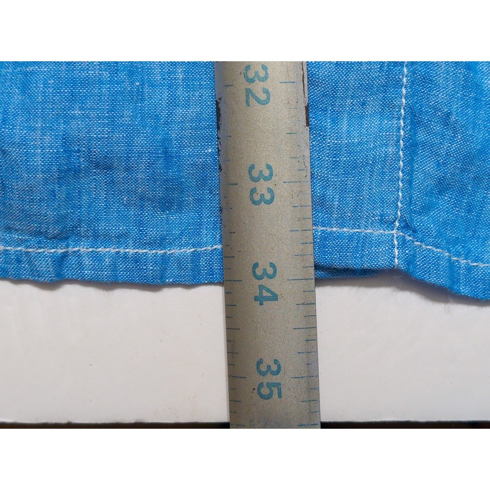 TOMMY BAHAMA 100% Linen Long Sleeve Button Shirt Solid Blue XXL 2XL - Picture 4 of 8